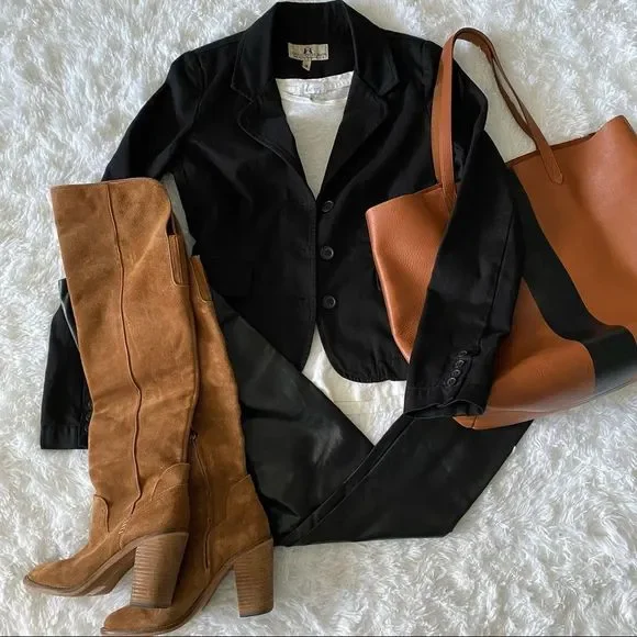 Y2K Vintage Juicy Couture Jeans Black Cotton Blazer Size S - Picture 6 of 11